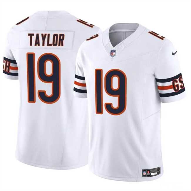 Men & Women & Youth Chicago Bears #19 Tory Taylor White 2023 F.U.S.E. Vapor Football Stitched Jersey